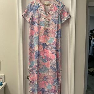 Lilly Pulitzer Pink and Blue Maxi Dress